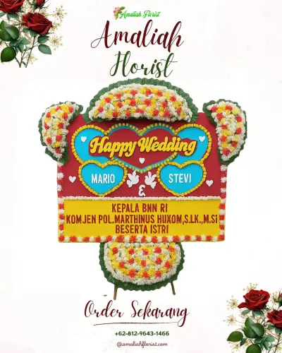 Karangan Papan Bunga Pernikahan di Kranggan